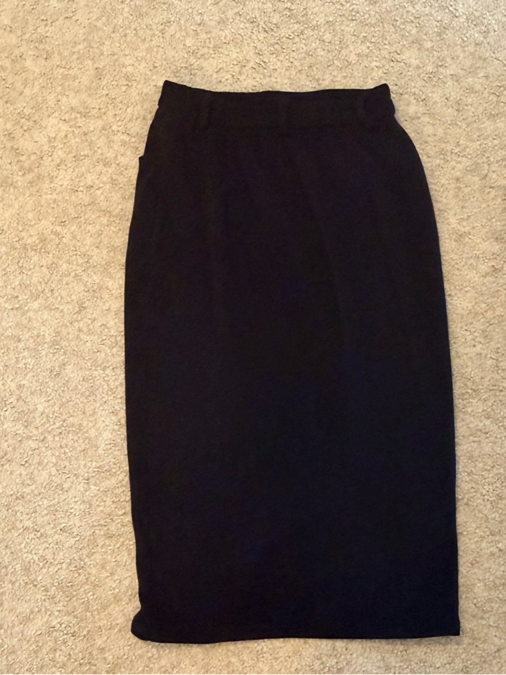 Vintage Black Women's Corduroy Midi Skirt - Picture 3 of 3